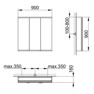 Зеркальный шкаф Keuco Royal Modular 800301091100000 90 см